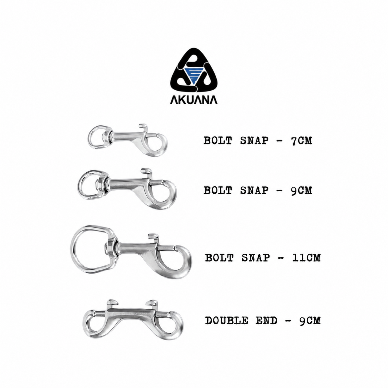 AKUANA 316 Stainless Steel Bolt Snap/ Double Ended